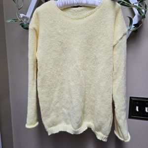 Yellow Oversized Drop Shoulder Pullover Sweater Sz M